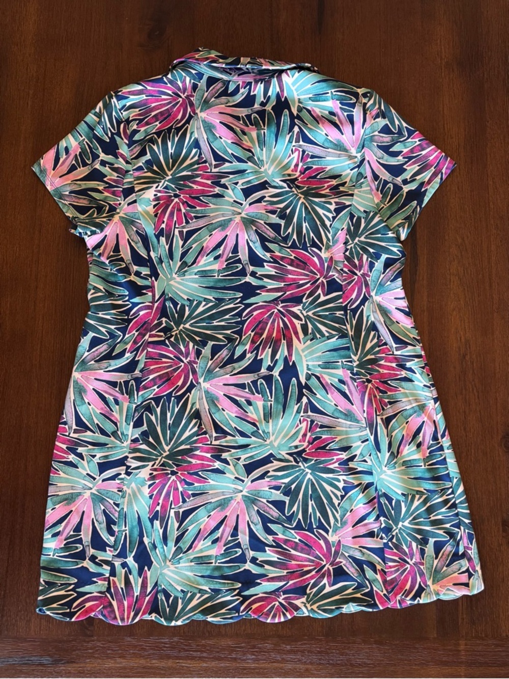 Sigrid Olsen Tropical Scalloped Hem Golf Tennis Dress XL - Picture 2 of 6